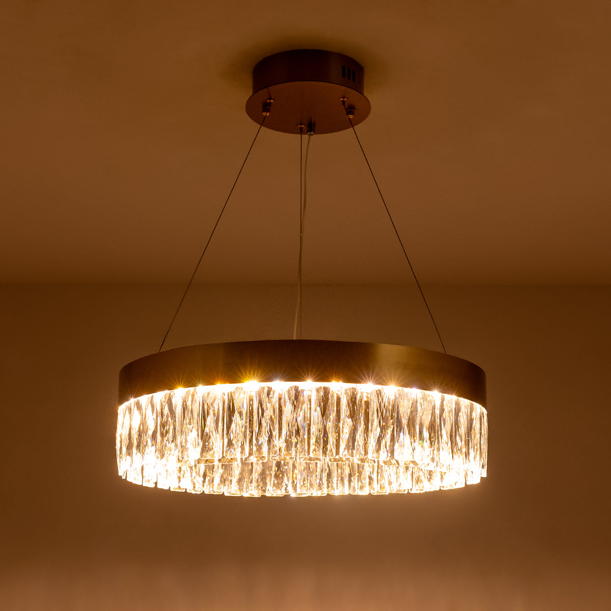 Buy Crystal Ring 500mm Dimmable Remote LED Chandelier modern