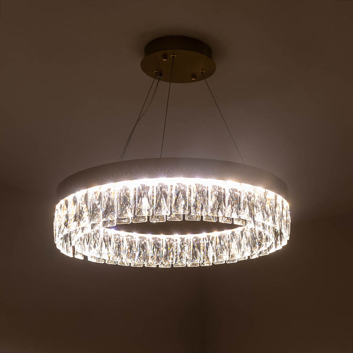 Buy Crystal Ring 600mm Dimmable Remote LED Chandelier Interior