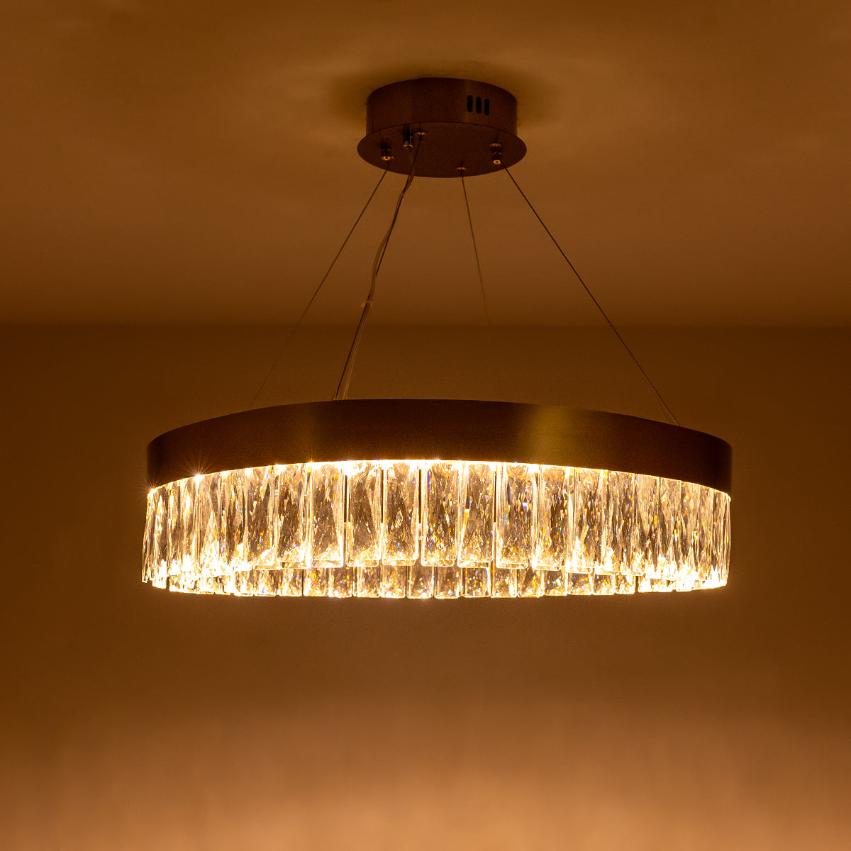 Buy Crystal Ring 600mm Dimmable Remote LED Chandelier bangalore online