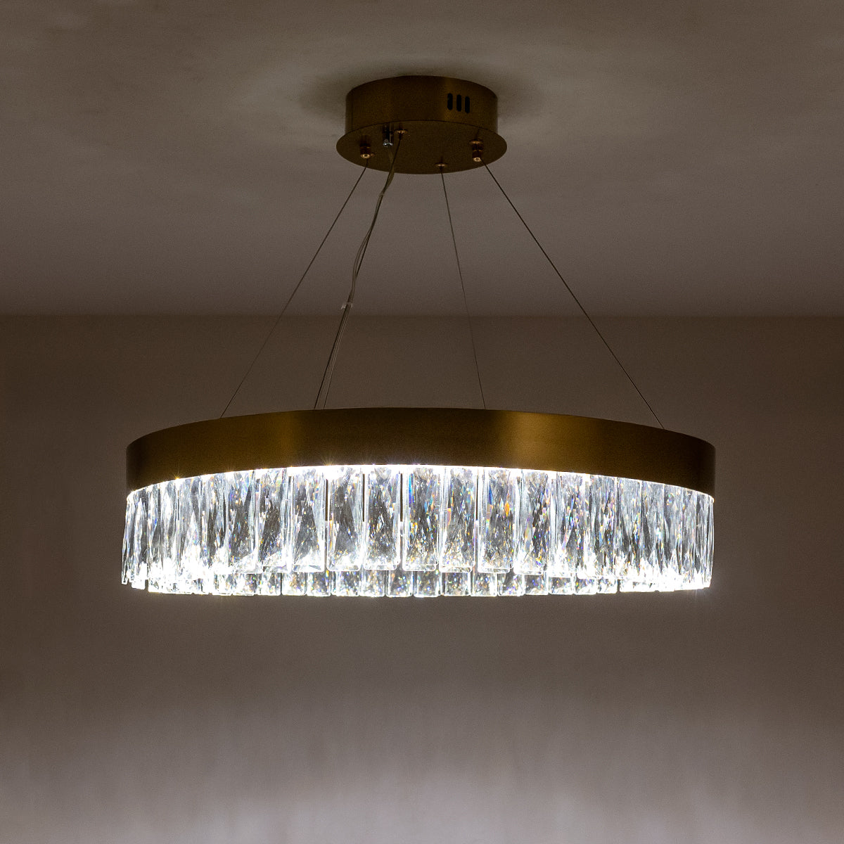 Buy Crystal Ring 600mm Dimmable Remote LED Chandelier bedroom