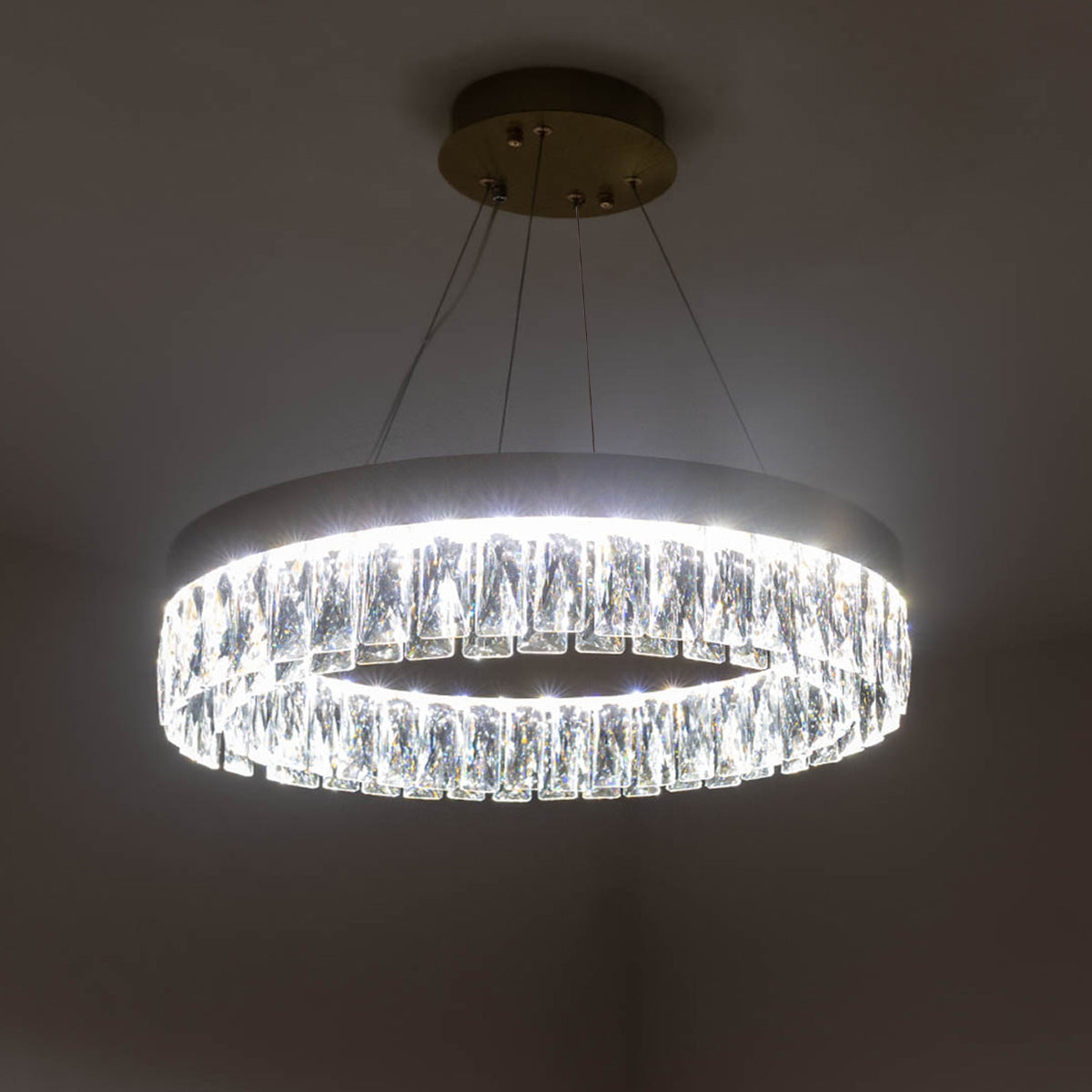 Buy Crystal Ring 600mm Dimmable Remote LED Chandelier home