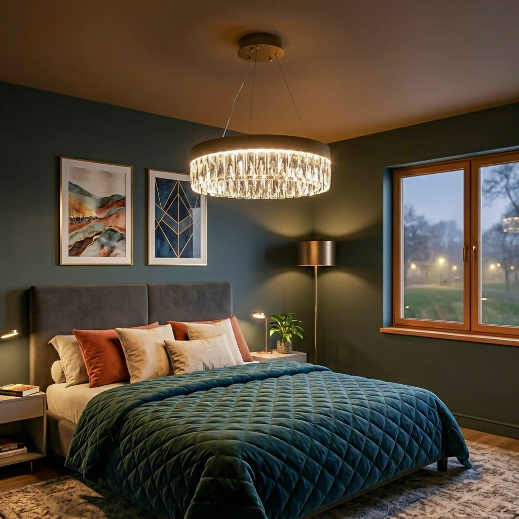 Buy Crystal Ring 600mm Dimmable Remote LED Chandelier modern