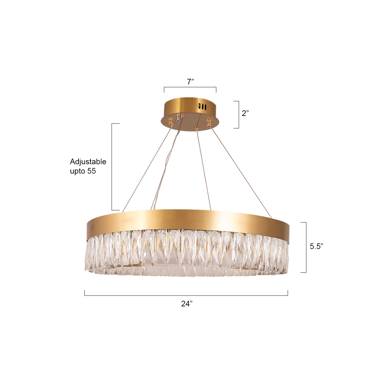 Buy Crystal Ring 600mm Dimmable Remote LED Chandelier size

