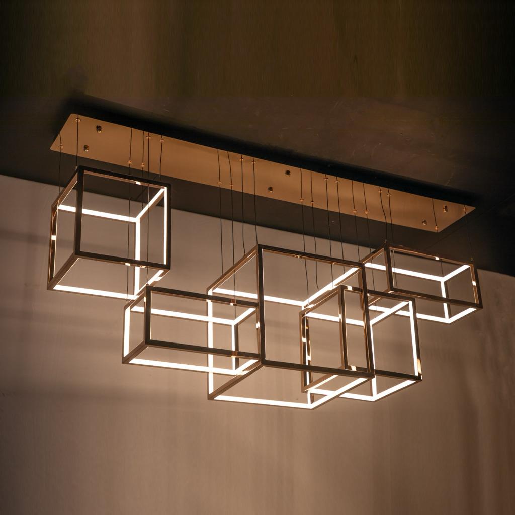 Buy Cube Cluster Large Smart (Dimmable &amp; Remote) LED Chandelier Bangalore