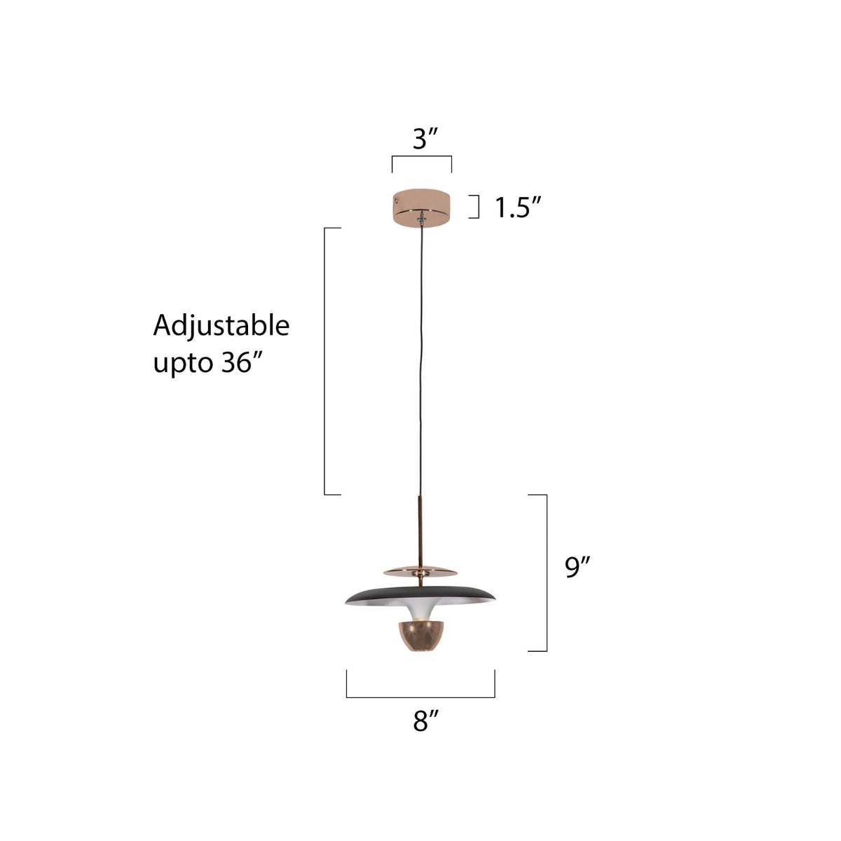 Double Down Gold Black LED Pendant Light