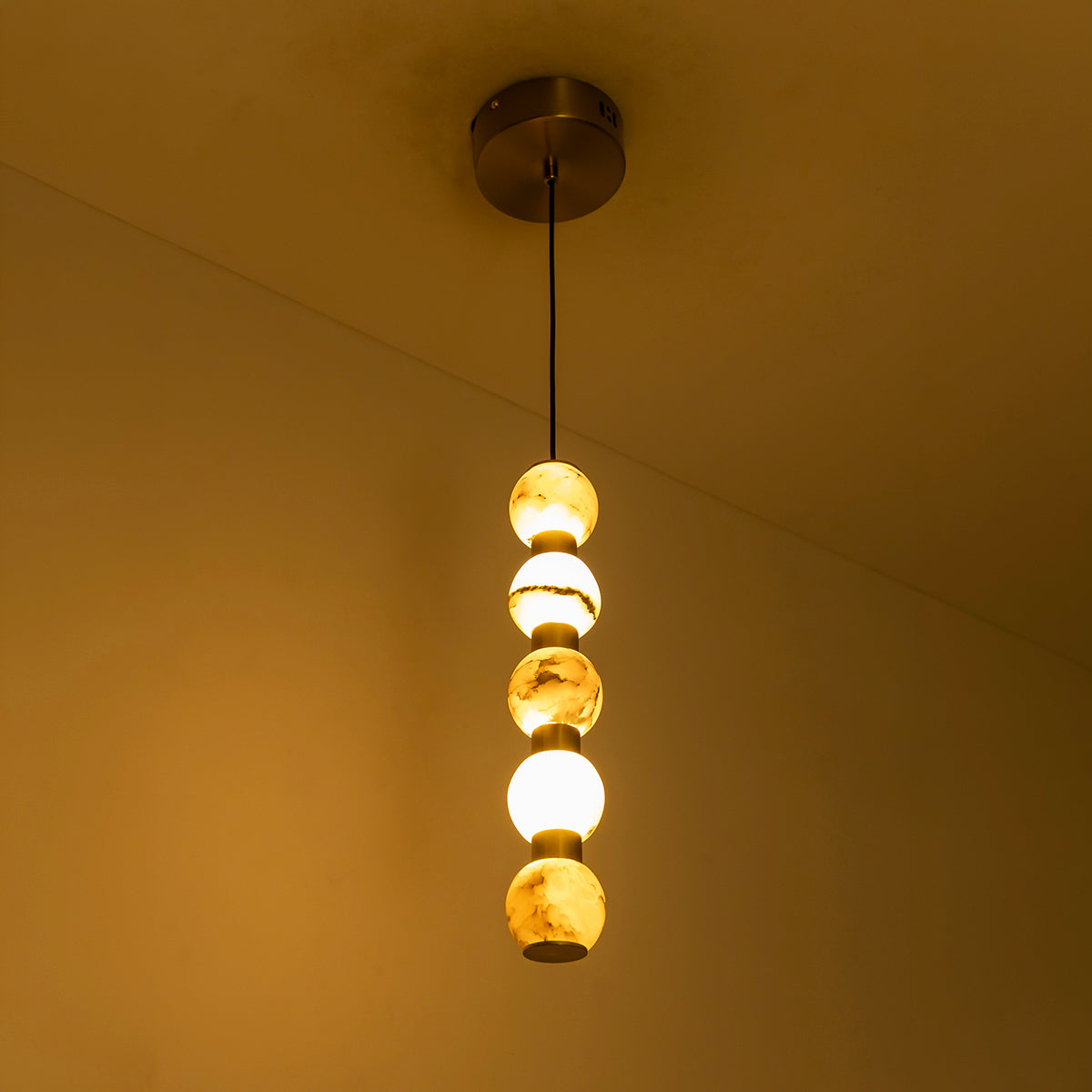 Buy Easy on eyes long marble LED Pendant light interior