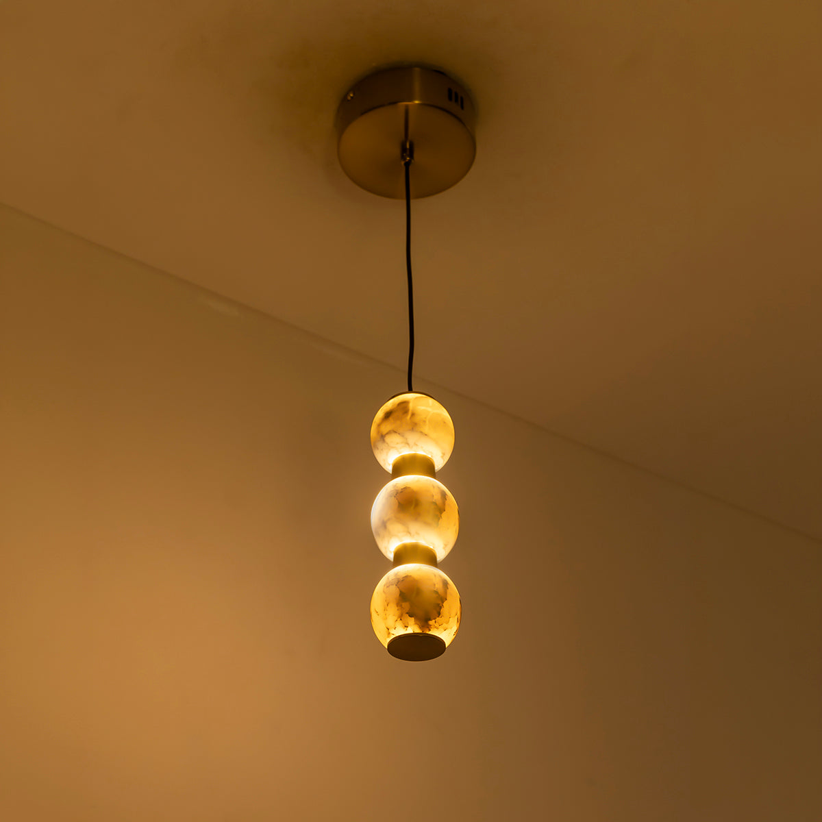 Buy Easy on eyes sleek marble LED Pendant light interior