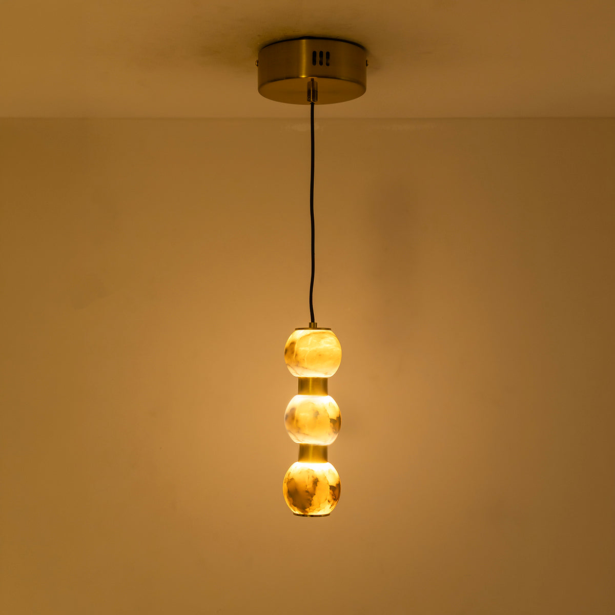 Buy Easy on eyes sleek marble LED Pendant light modern