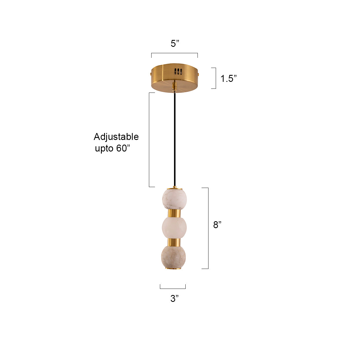 Buy Easy on eyes sleek marble LED Pendant light size
