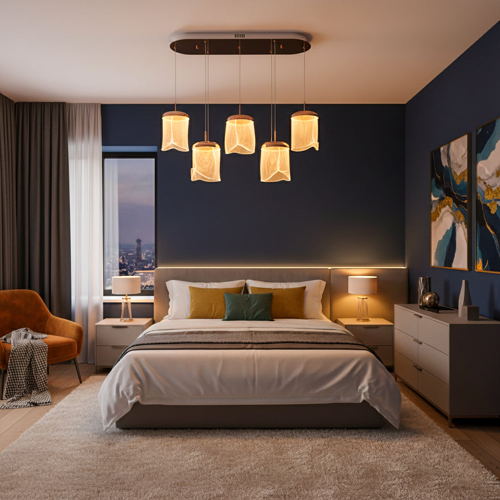 Buy Floating Veils 3 Colour LED Chandelier bedroom