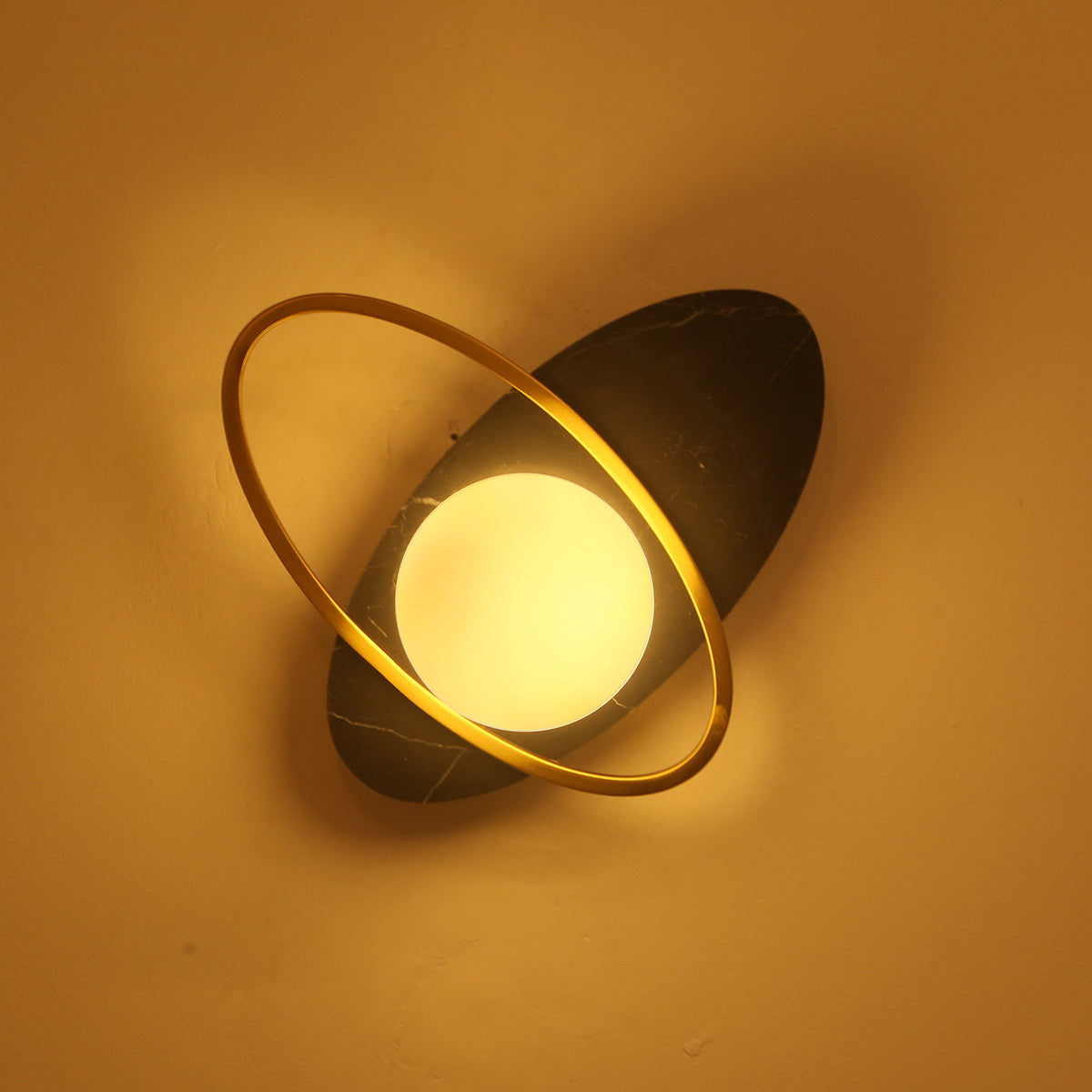 Buy Fun Loving Black Marble LED Wall Light Online