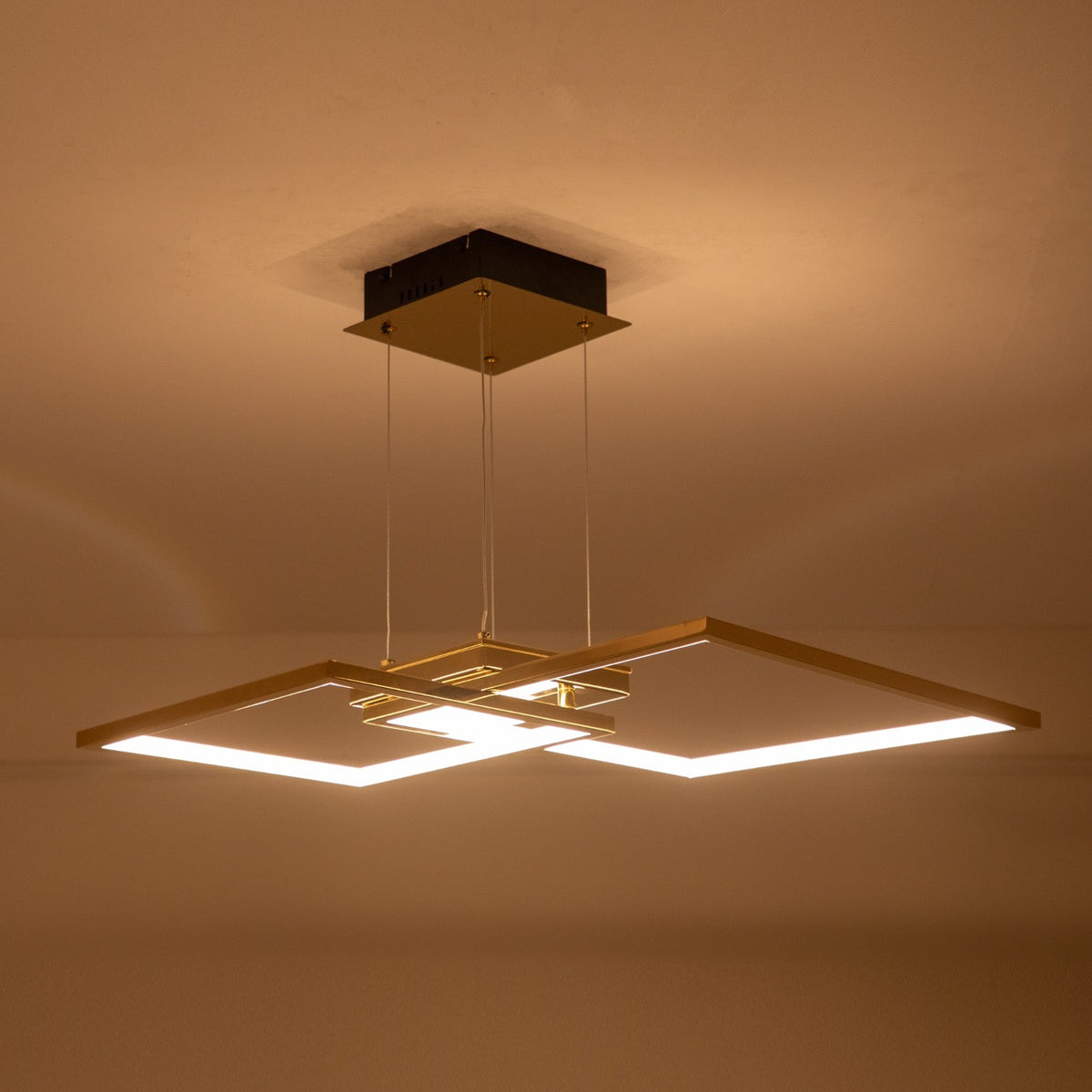 Buy Geometry Gold LED Chandelier best showroom lighting bangalore