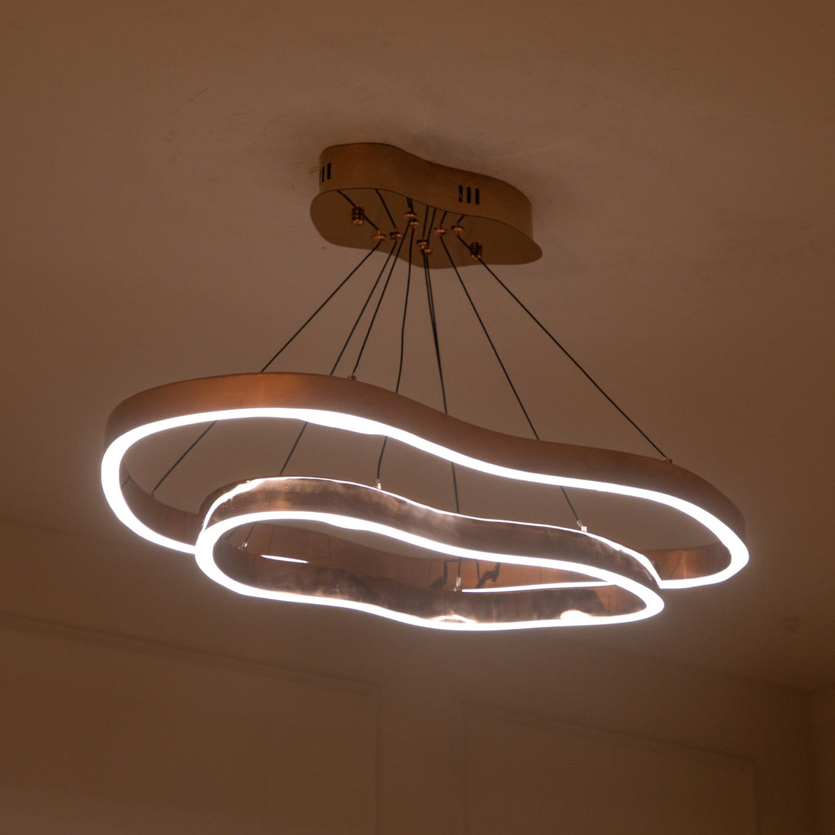 Buy Grandeur Double Ring Smart (Dimmable &amp; Remote) LED Chandelier Bangalore
