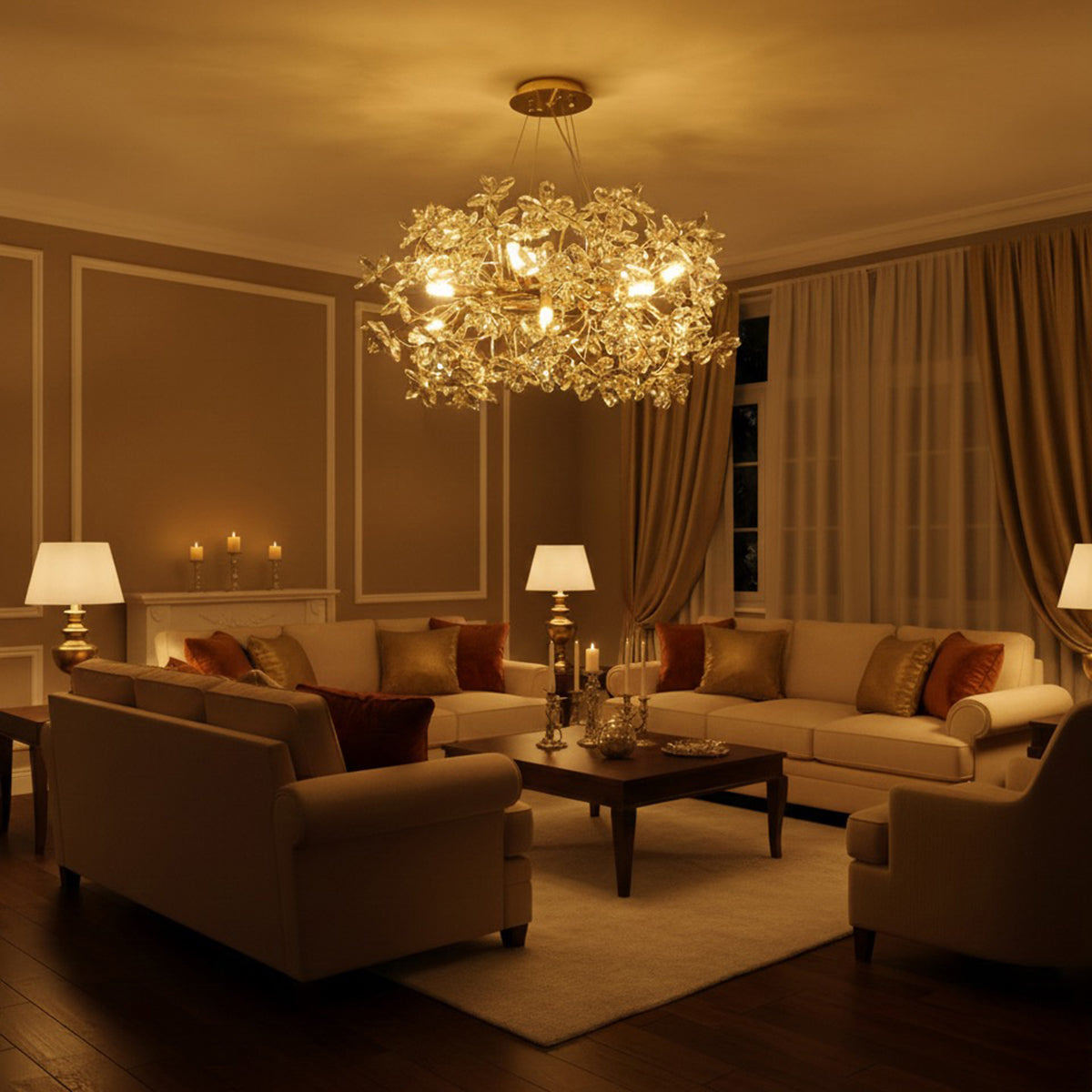 Buy Head Turner Crystal Round LED Chandelier Bangalore