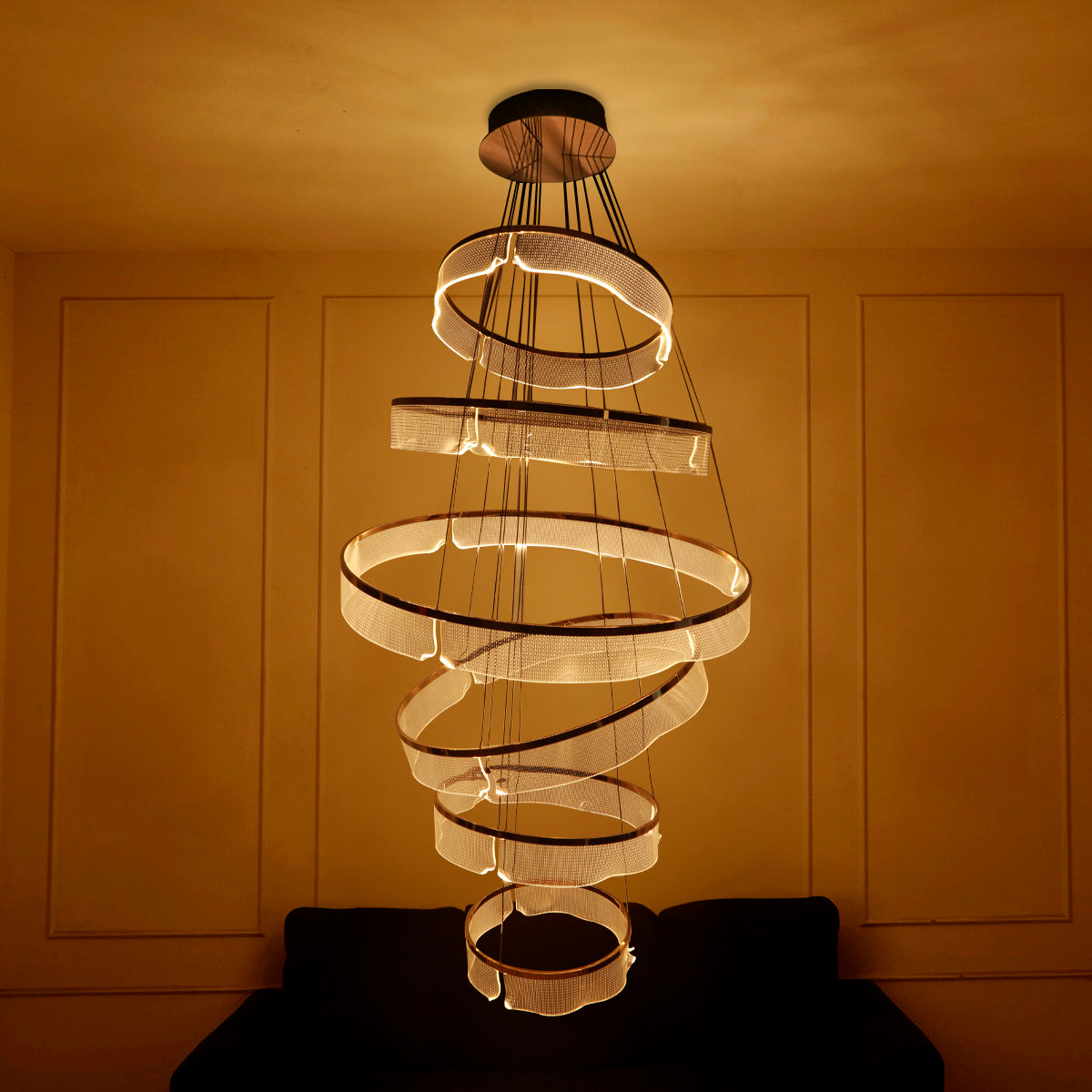 Shop Incredible Smart (Dimmable & Remote) Double Height LED Chandelier Staircase Lights