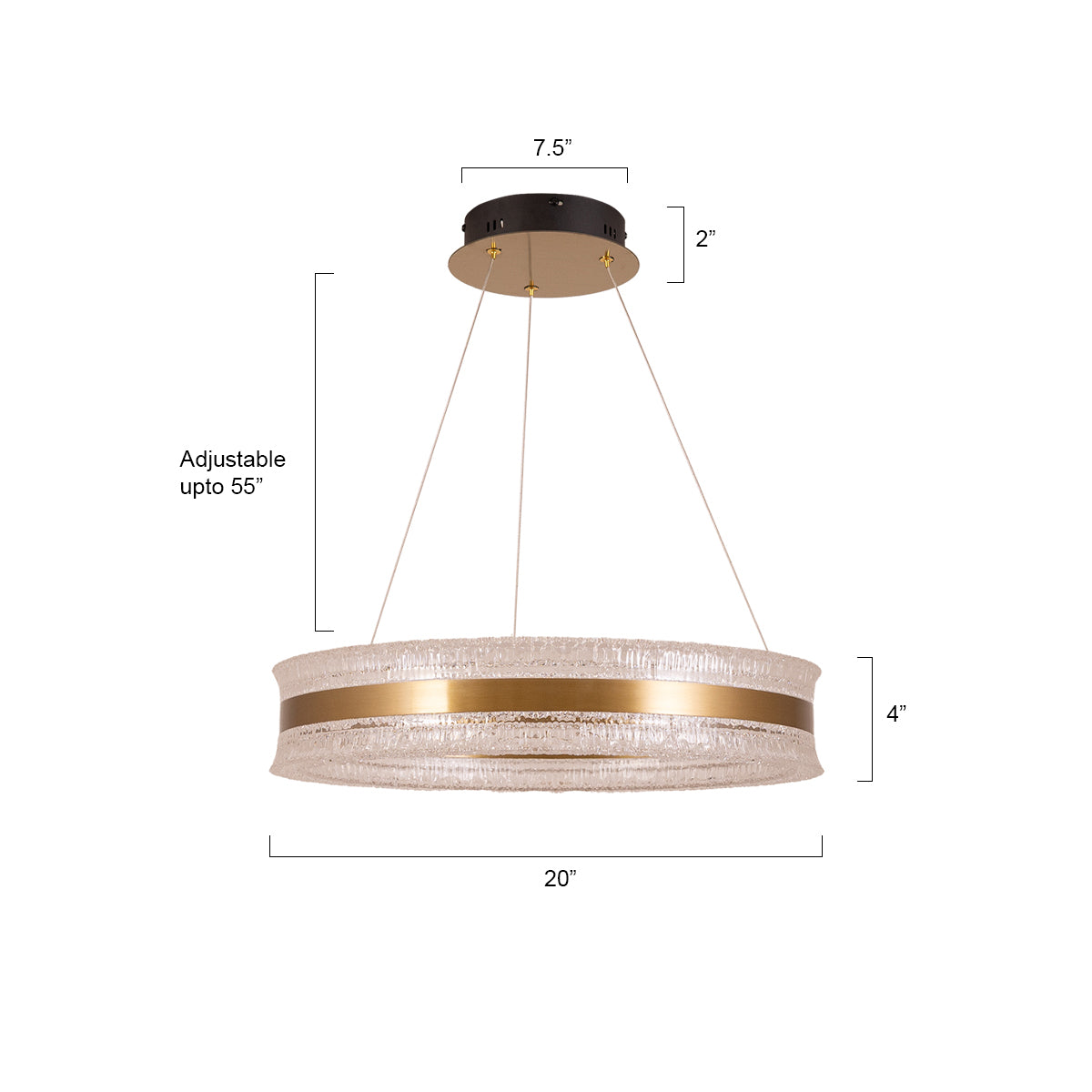 Buy Infinity Glow 3 Colour LED Chandelier size