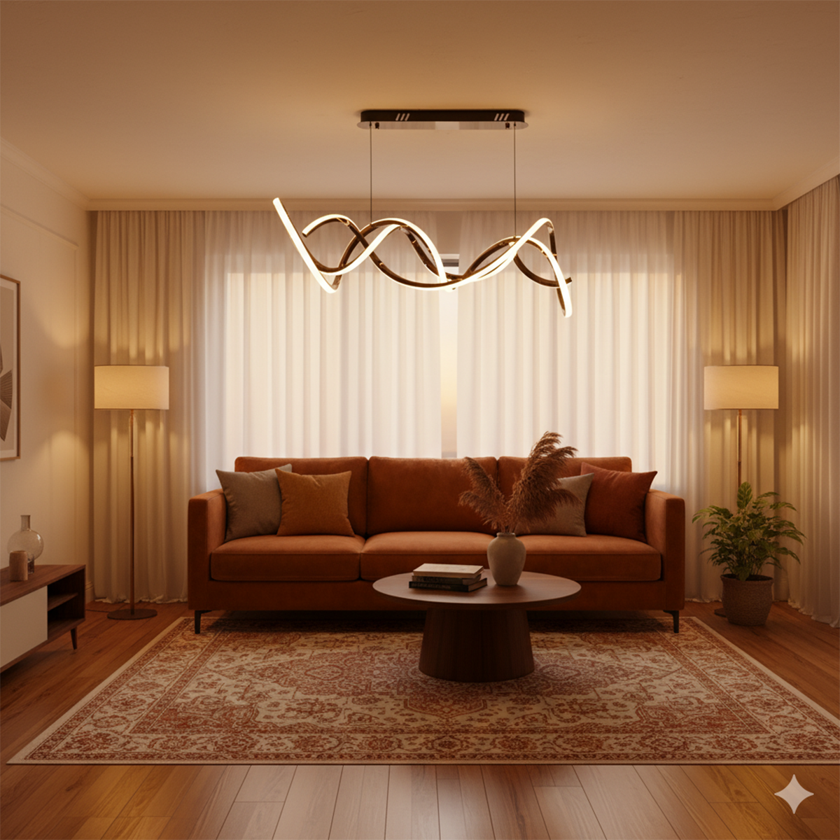 Buy LUX Rose Gold Smart ( Dimmable & Remote) LED Chandelier Decorative Lights