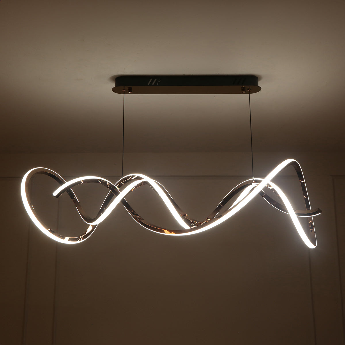 Buy LUX Rose Gold Smart ( Dimmable & Remote) LED Chandelier Dining Room