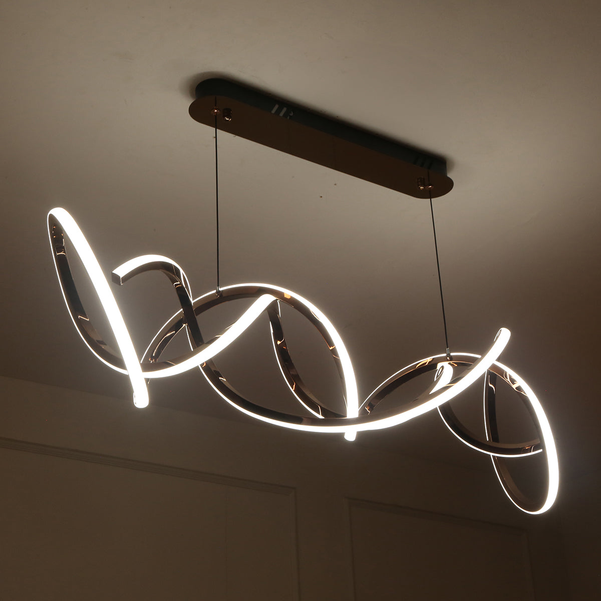 Buy LUX Rose Gold Smart ( Dimmable & Remote) LED Chandelier Online