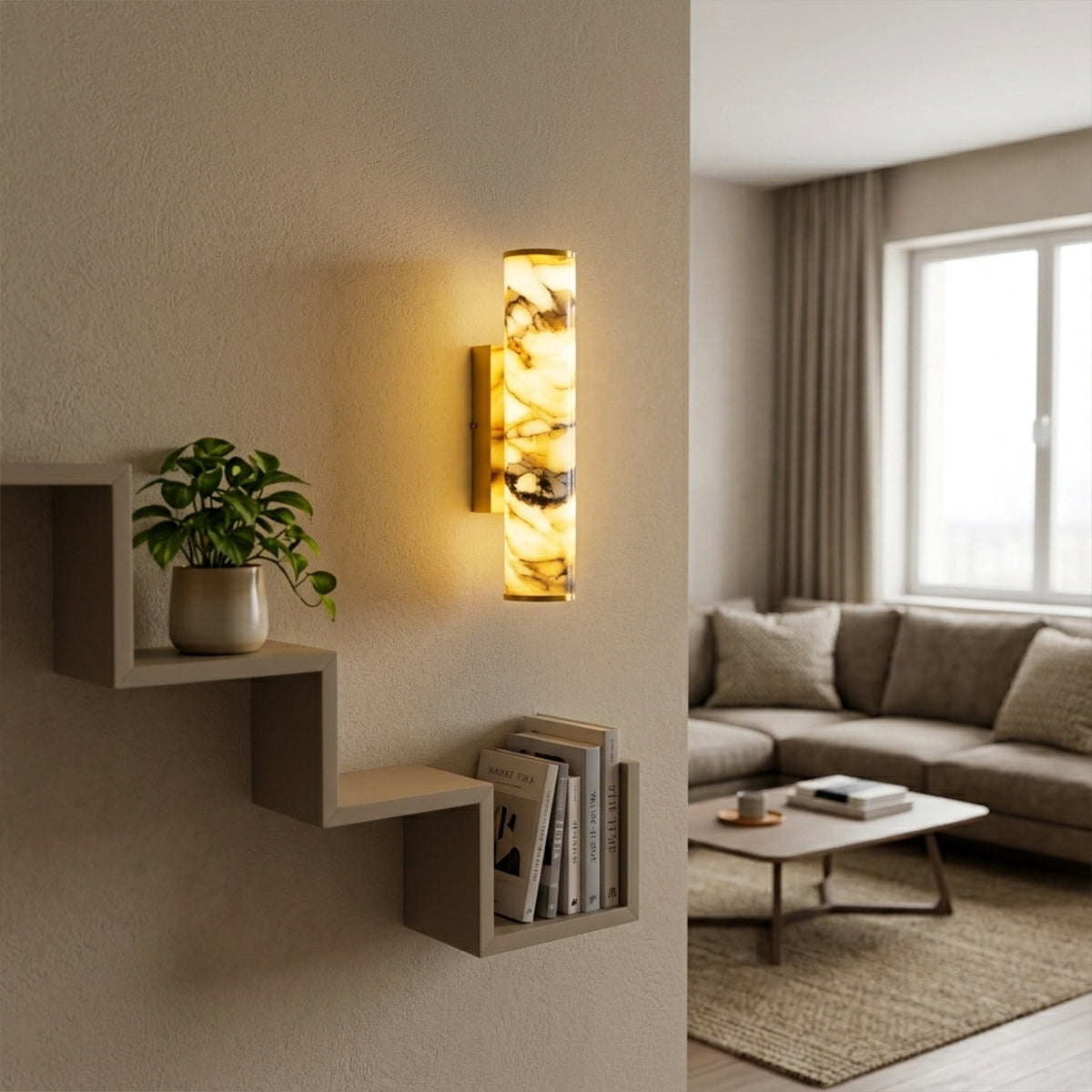Buy Look Inside Sleek Marble LED Wall Light livingroom