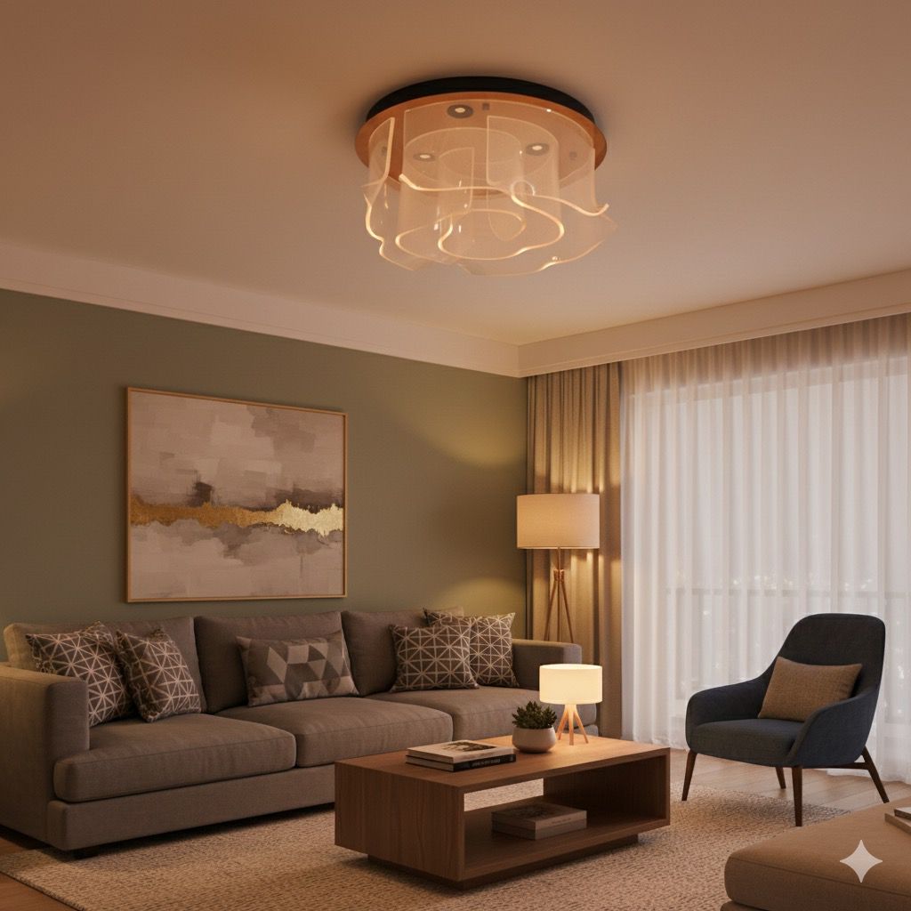 Buy Lux Rose (Dimmable & Remote) LED Chandelier Living Room