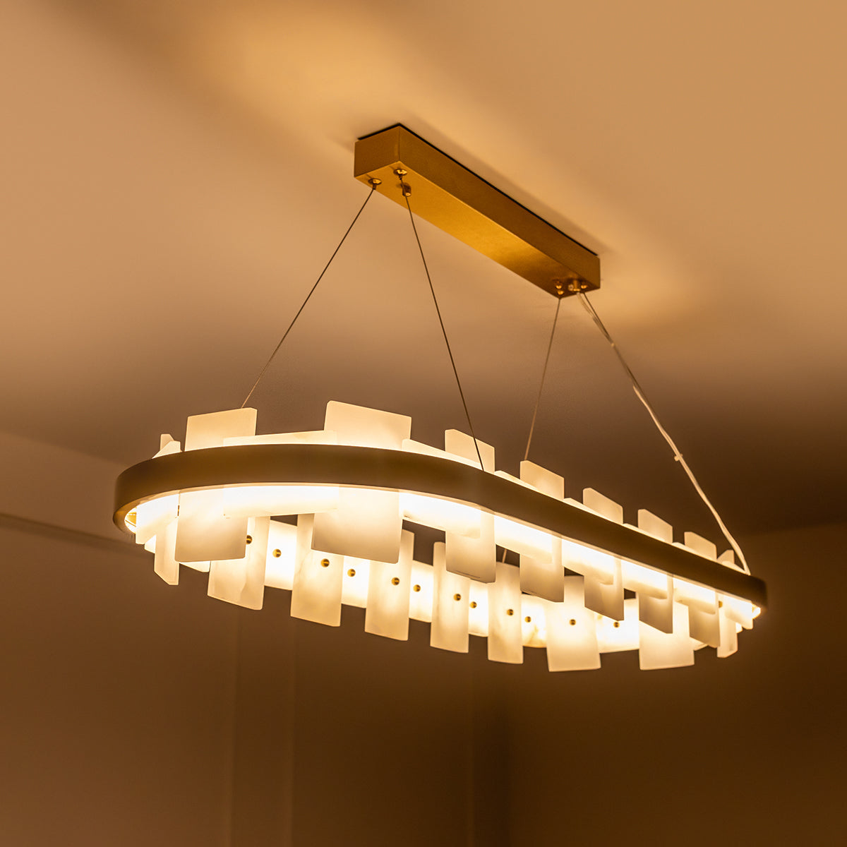 Buy Marble Bloom Long LED Chandelier bangalore