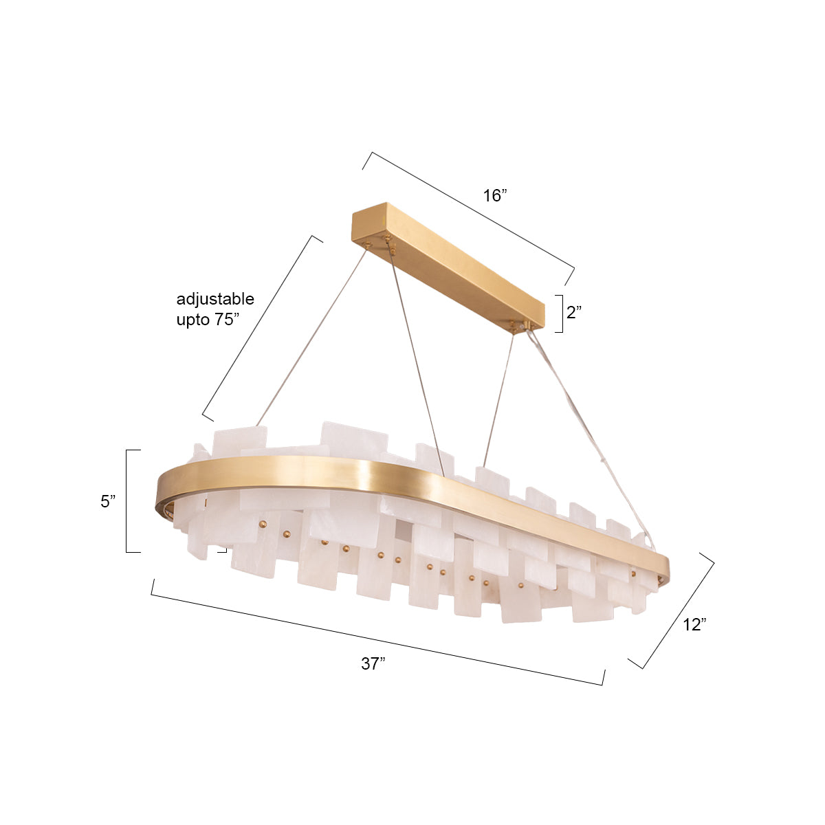 Marble Bloom Long LED Chandelier