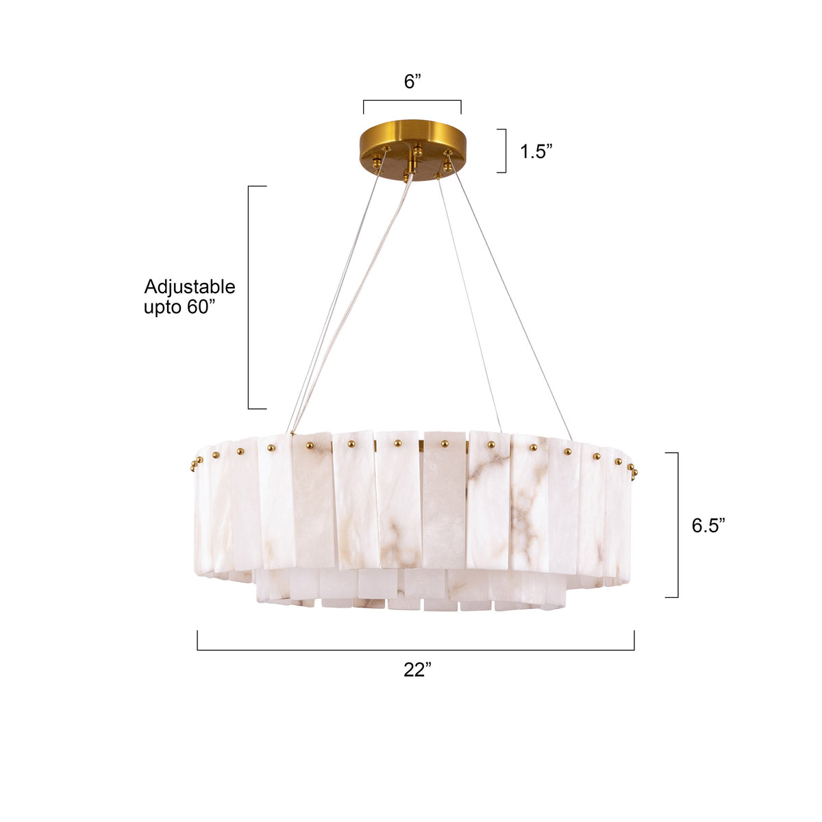 Buy Marble Cascade LED Chandelier size