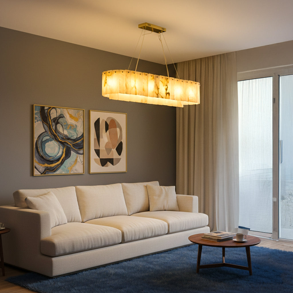 Buy Marble Cascade Long LED Chandelier interior Lights