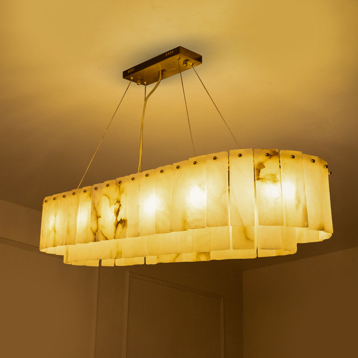 Buy Marble Cascade Long LED Chandelier online bangalore