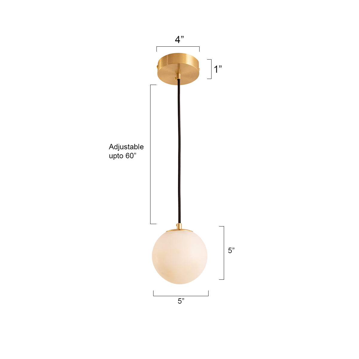 Buy Marble Globe LED Pendant light size