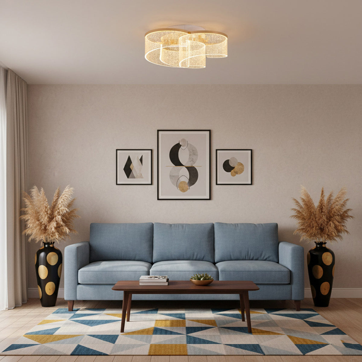 Buy Mayfair 3 Colour LED Chandelier Interior bangalore