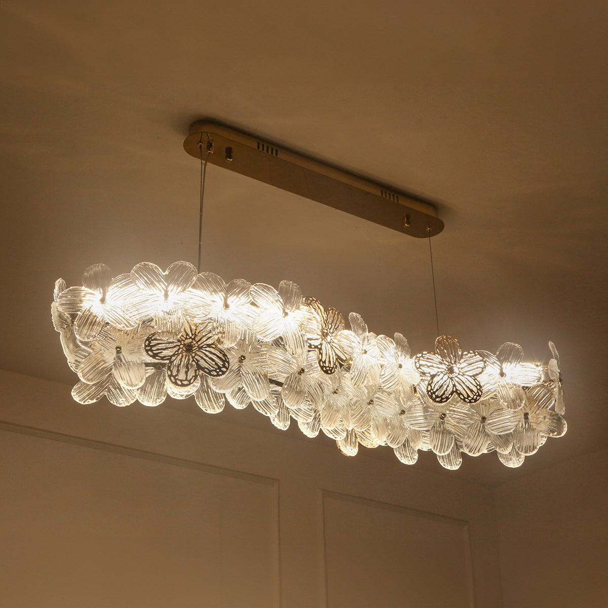 Buy Mystic Glow Smart ( Dimmable & Remote) Rectangle LED Chandelier Bangalore