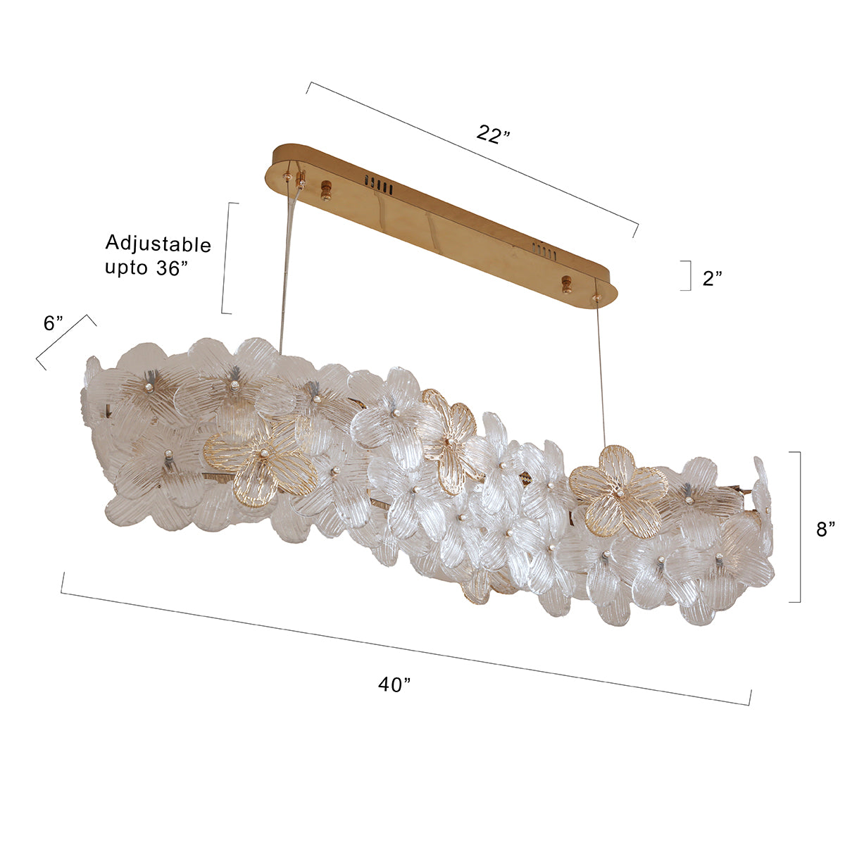 Buy Mystic Glow Smart ( Dimmable & Remote) Rectangle LED Chandelier Online