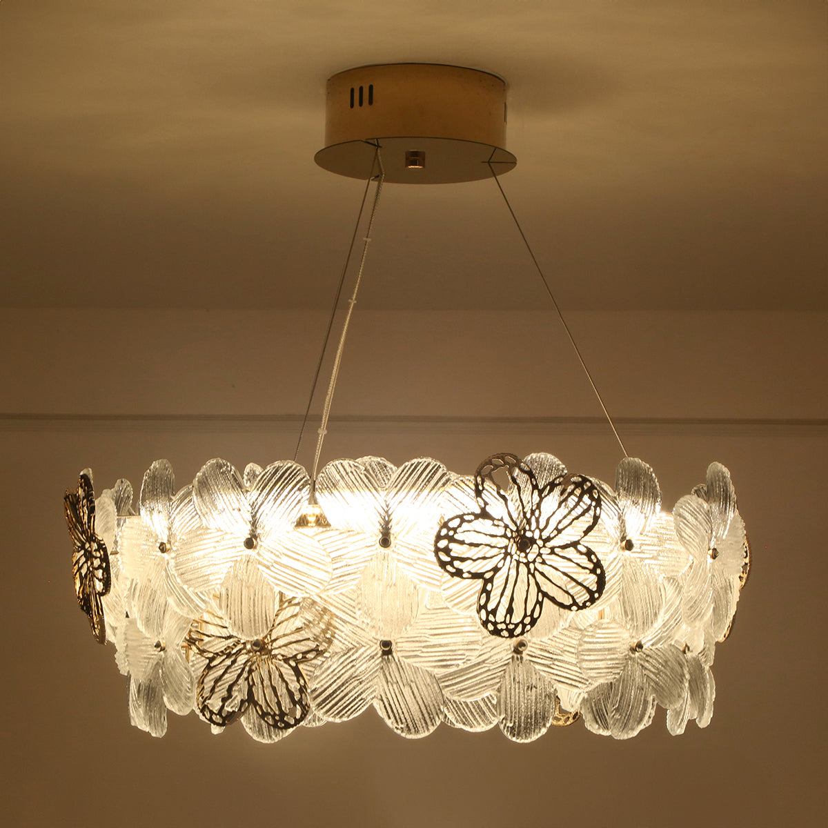 Buy Mystic Glow Smart ( Dimmable & Remote) Round LED Chandelier Living Room