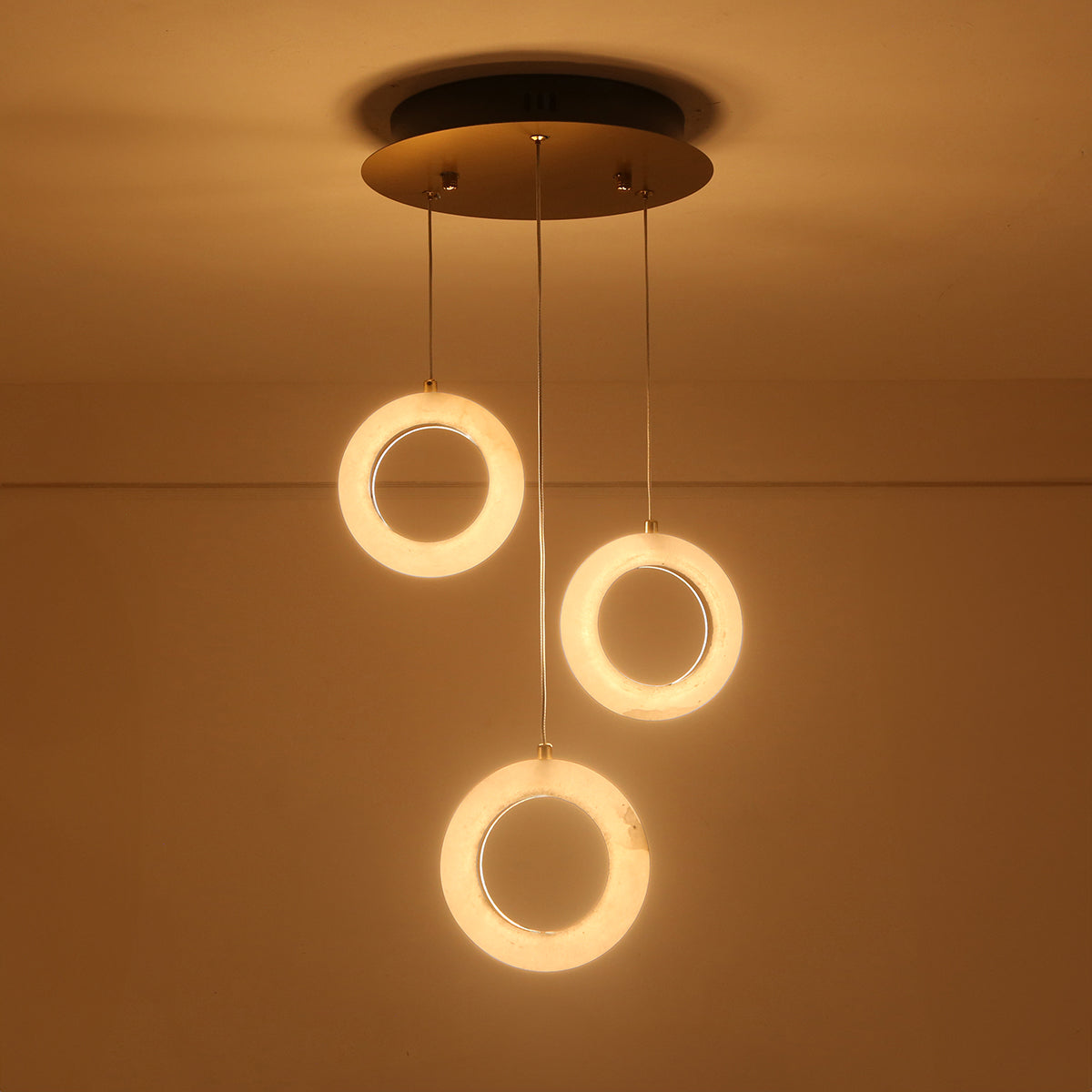 Buy Nature Lover 3 Light Marble LED Chandelier Bangalore