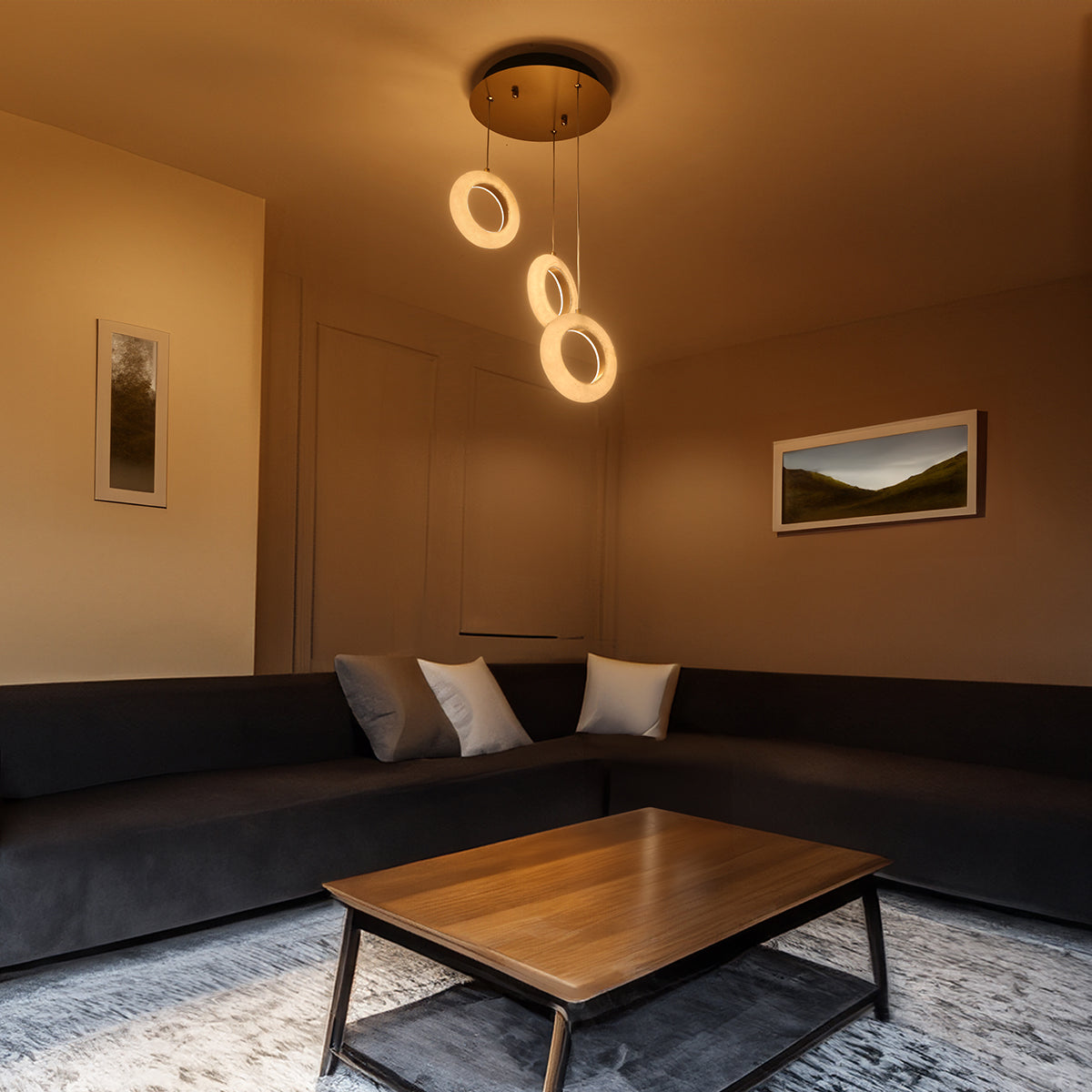 Buy Nature Lover 3 Light Marble LED Chandelier Decorative Lights
