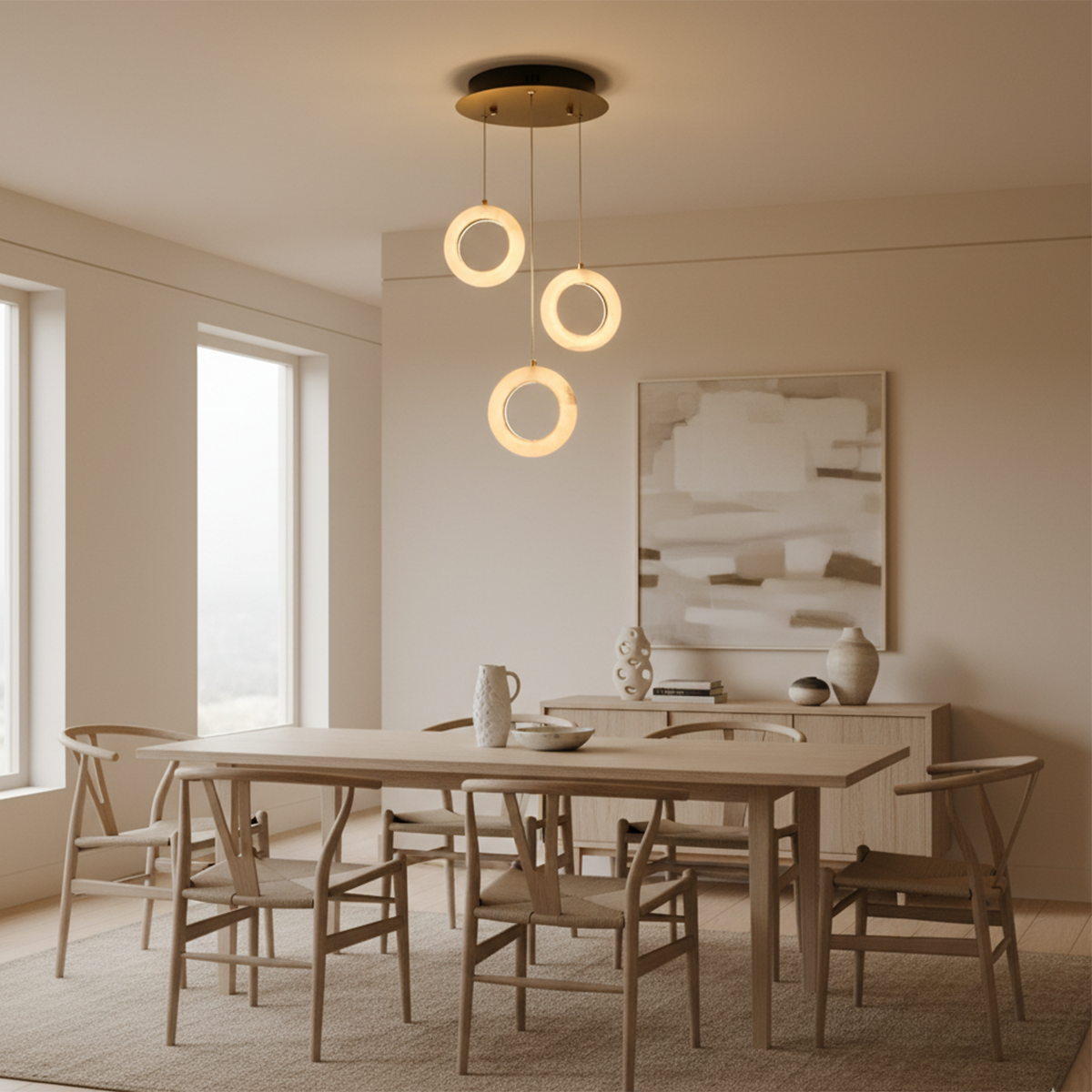 Buy Nature Lover 3 Light Marble LED Chandelier Dining Room