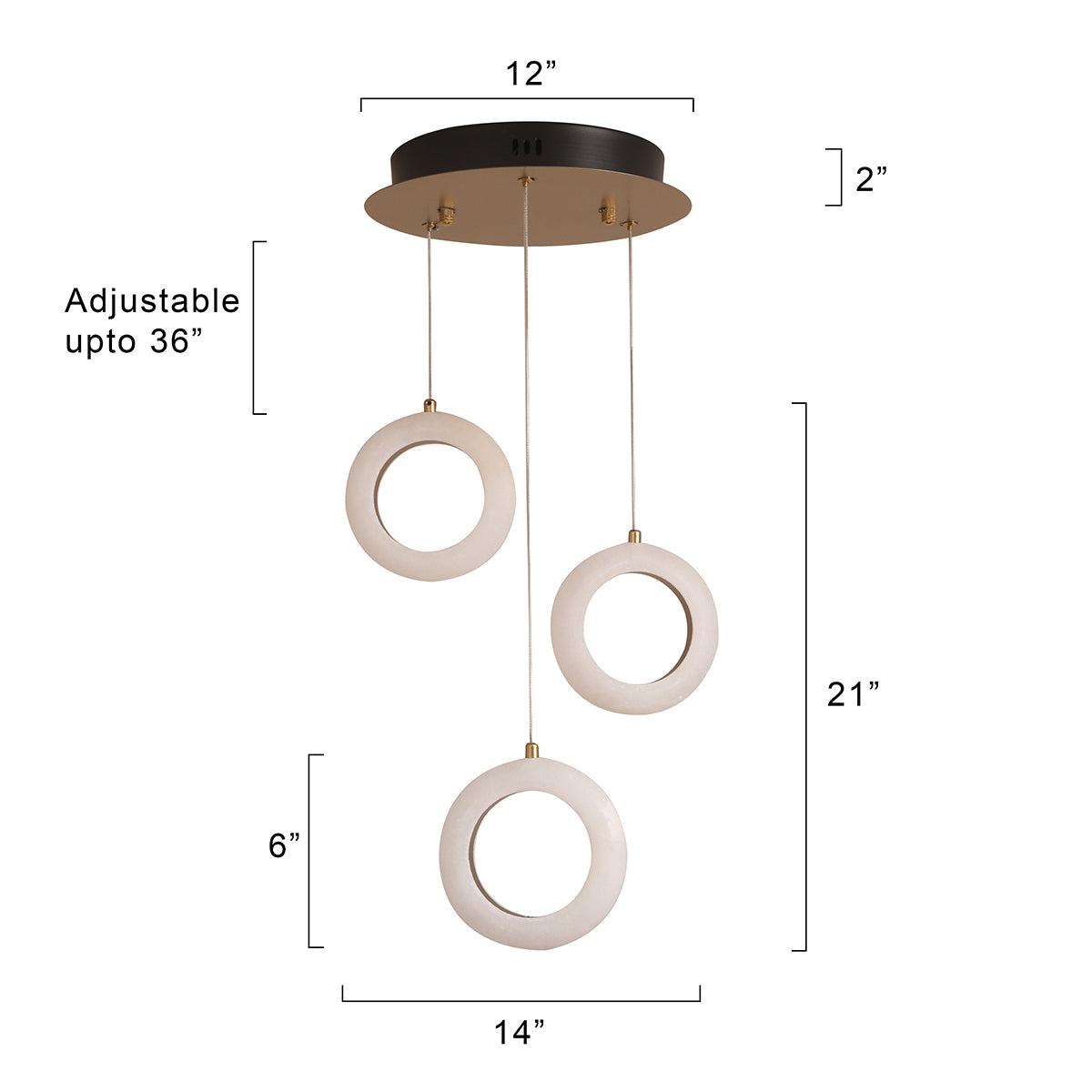 Buy Nature Lover 3 Light Marble LED Chandelier Living Room