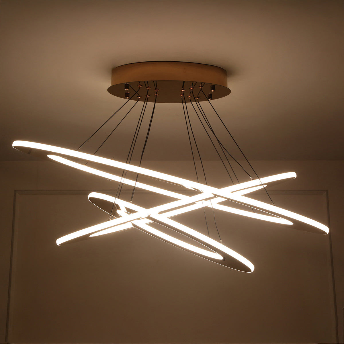 Buy Oval Story Large Smart ( Dimmable &amp; Remote) LED Chandelier Bangalore