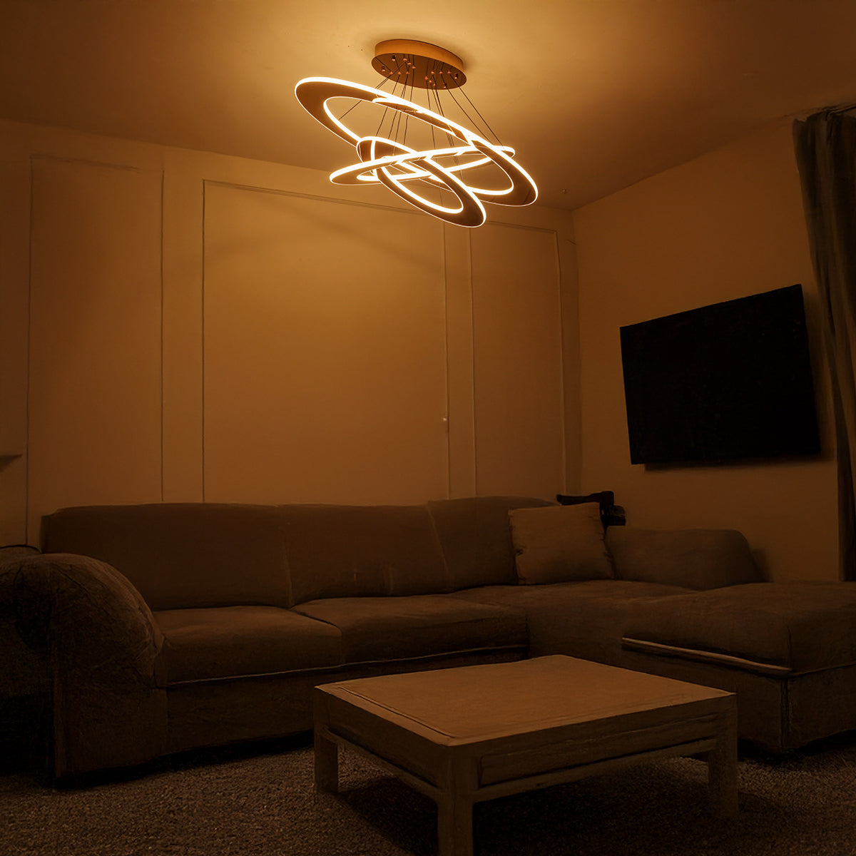 Buy Oval Story Large Smart ( Dimmable &amp; Remote) LED Chandelier Interior Lights