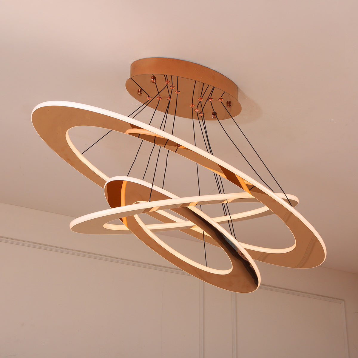 Buy Oval Story Large Smart ( Dimmable & Remote) LED Chandelier Living Room