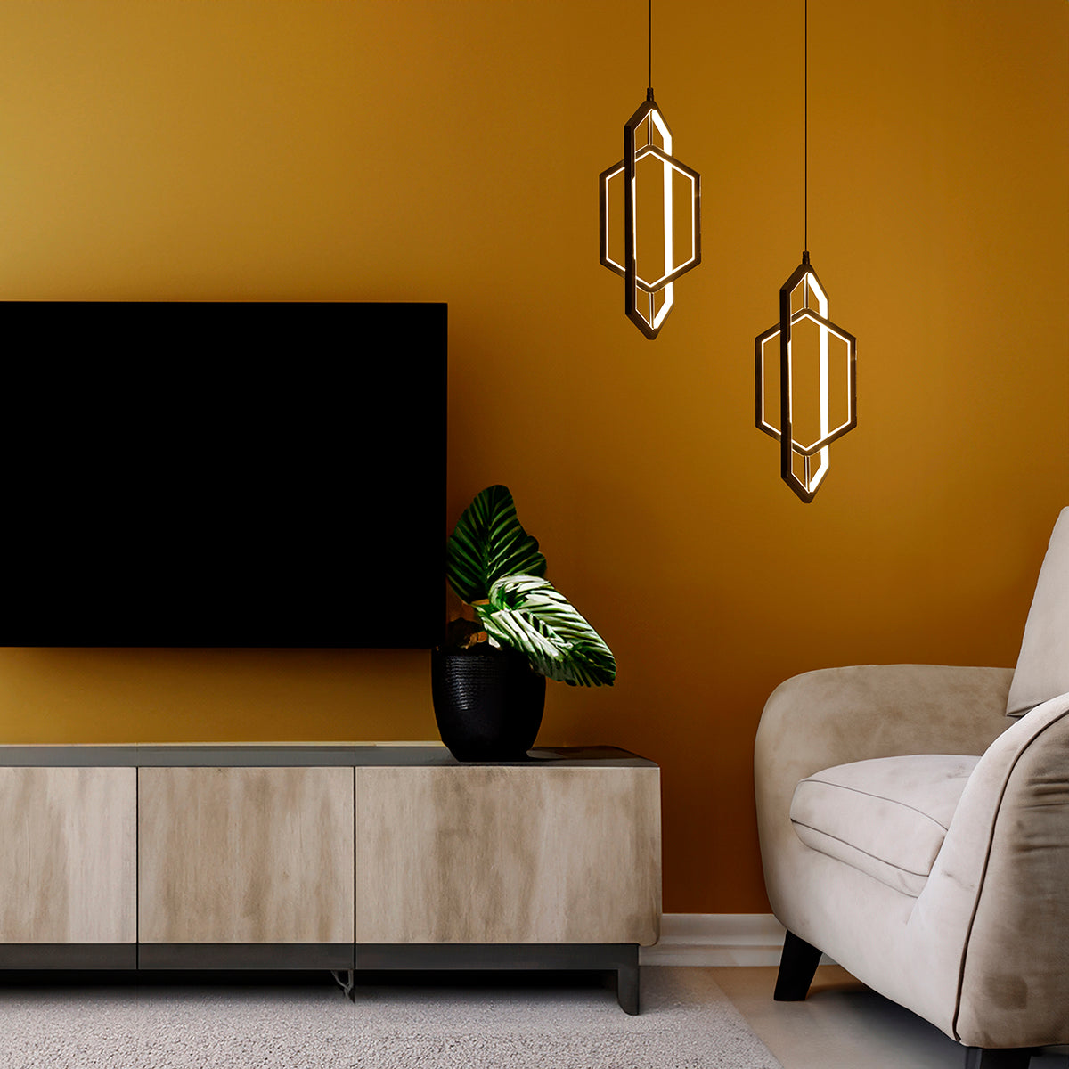 Buy Paradise Medium Black LED Pendant Light Living Room