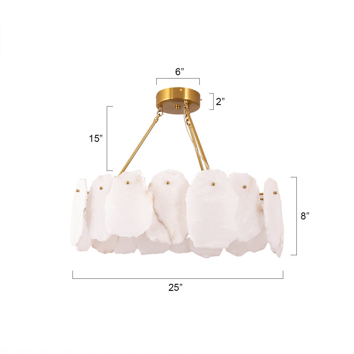 Buy Scenic Marble LED Chandelier size