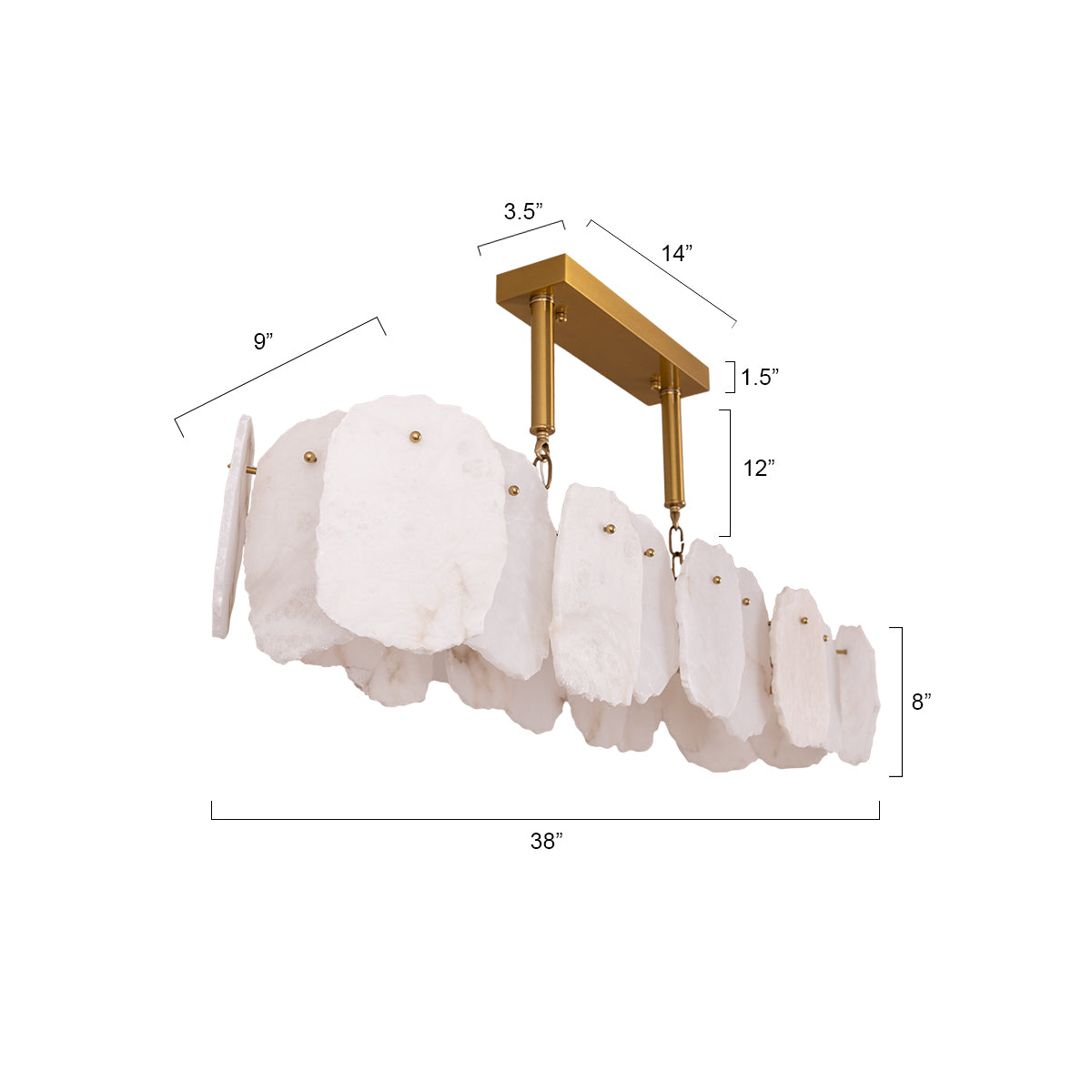 Buy Scenic Marble Long LED Chandelier size 