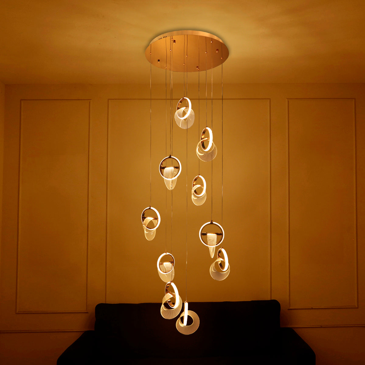 Buy She Said Yes (3 Colour) Double Height LED Chandelier Online