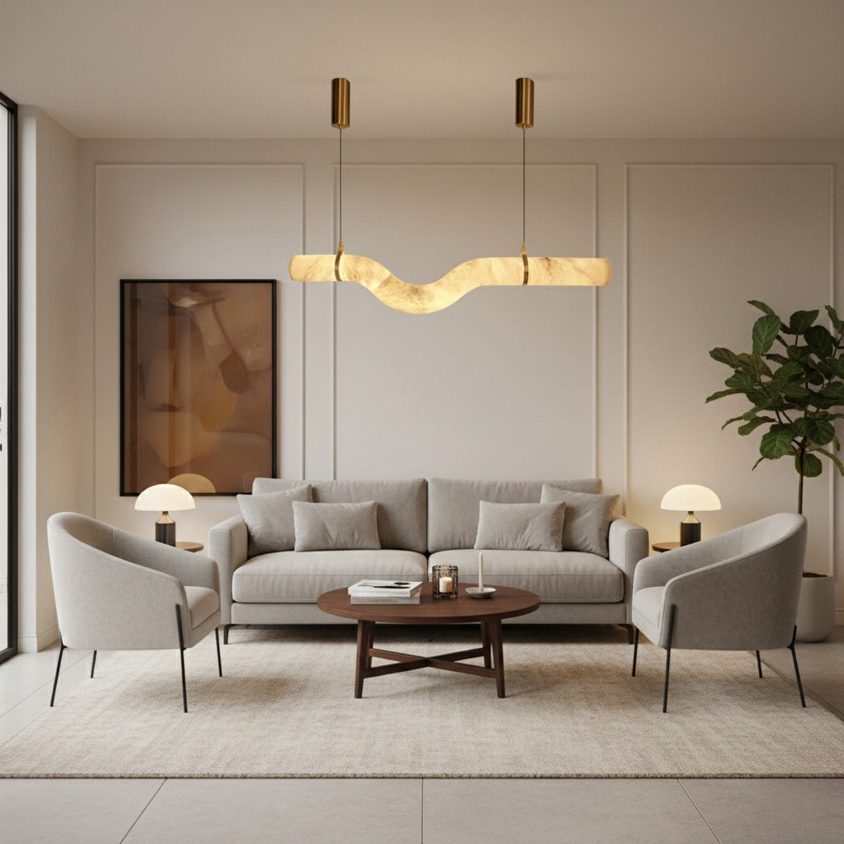 Buy Singular Spanish Marble LED Chandelier Bangalore