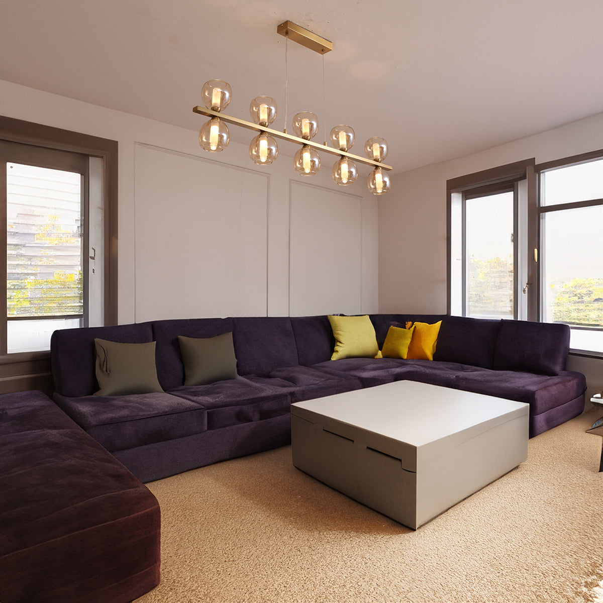 Stability Long LED Chandelier for Dining & Modern Home | Light & Living