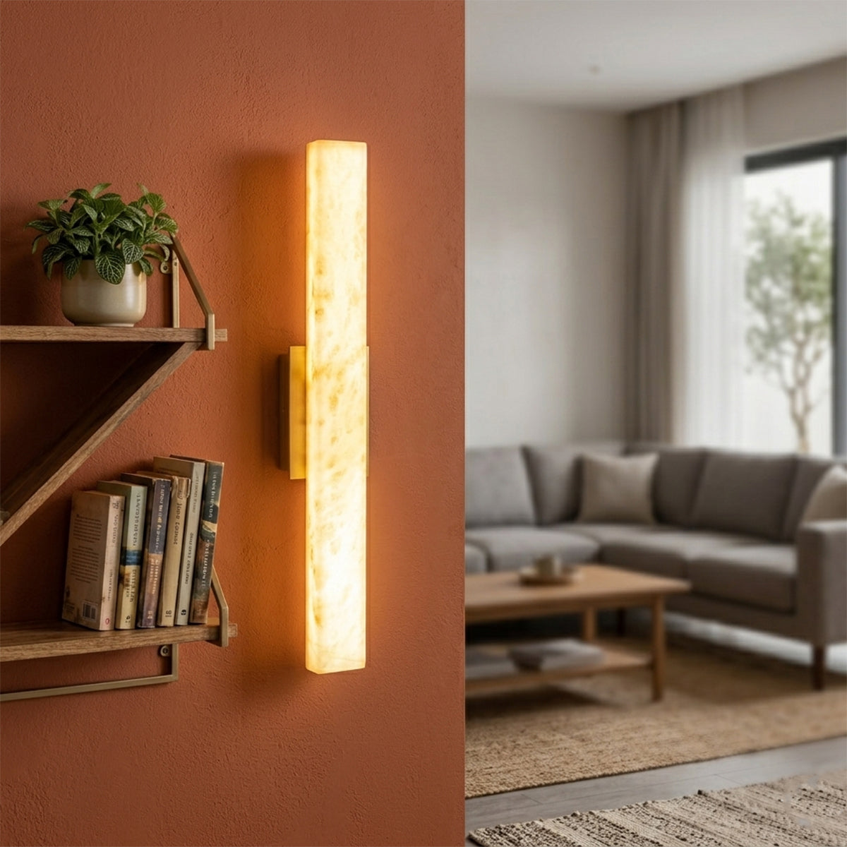 Buy Straight up Marble Large LED Wall Light bedroom