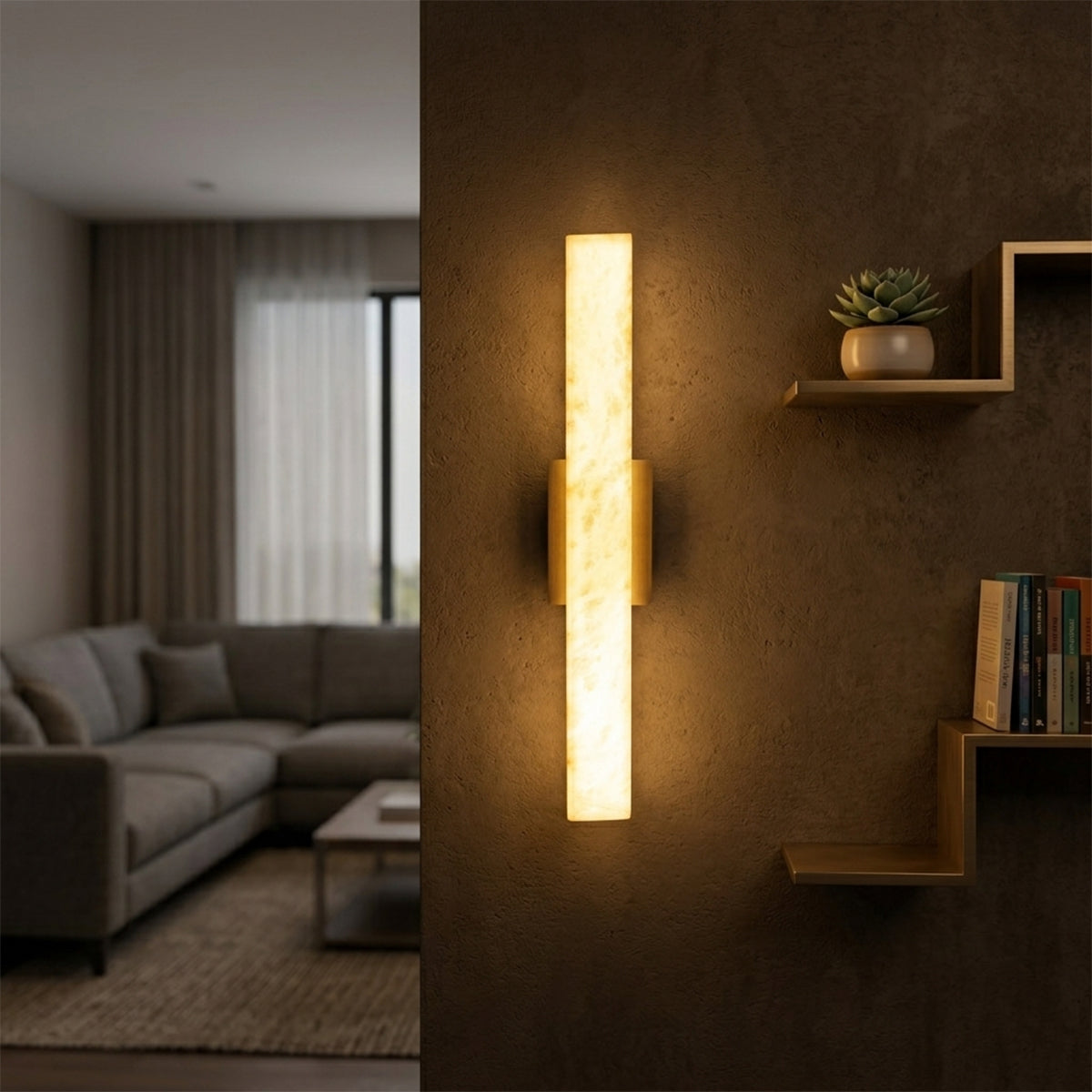 Buy Straight up Marble Large LED Wall Light livingroom